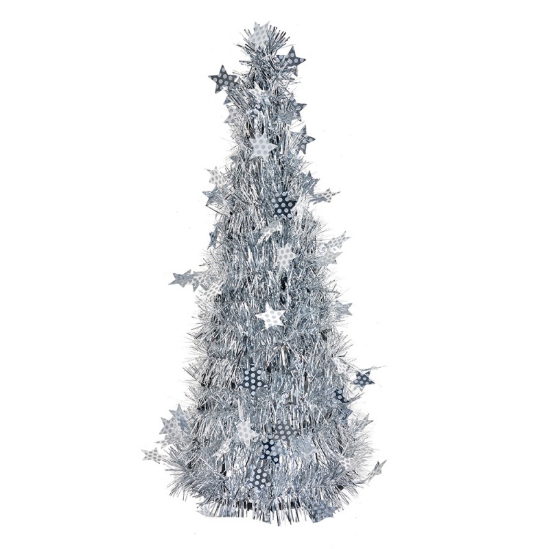 65538L Decorazione di Natalizie Albero di Natale Ø 18x46 cm Color argento Plastica