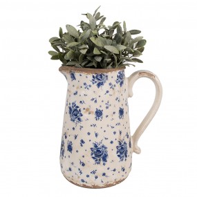 26CE1660L Brocca decorativa 21x15x23 cm Beige Blu  Ceramica Rose Brocca