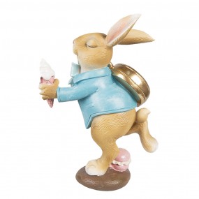 26PR4146 Figurine Rabbit 30 cm Brown Blue Polyresin Easter Decoration
