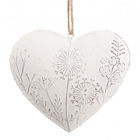26Y5557 Décoration pendentif Coeur 11 cm Blanc Fer En forme de coeur
