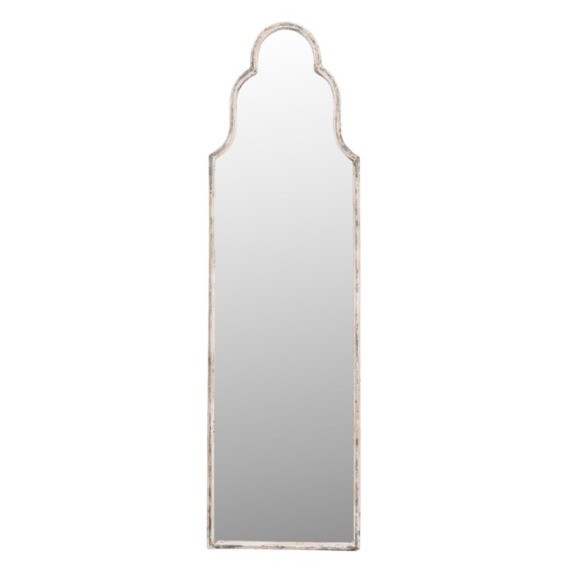 52S094 Mirror 38x132 cm White Iron Rectangle Large Mirror