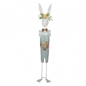 25Y1216 Decorative Figurine Rabbit 87 cm White Green Iron