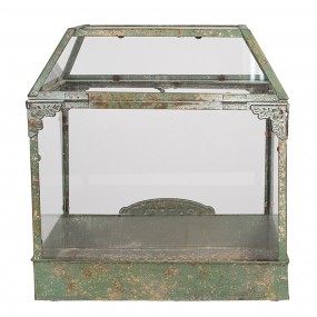 265278 Decorative Propagation Box 33x21x36 cm Green Metal Glass Seed Tray