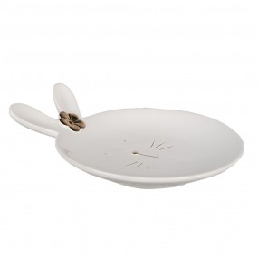 26CE1676 Breakfast Plate Rabbit Ø 15 cm White Ceramic Plate