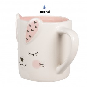 26CE1682 Mug 300 ml White Ceramic Rabbit Easter Decoration