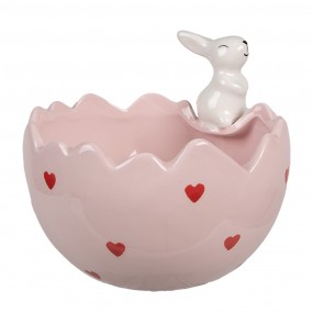 26CE1694 Decorative Bowl Egg 13x12x10 cm Pink Ceramic
