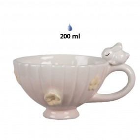 26CE1699 Cup and Saucer 200 ml Pink Ceramic Rabbit