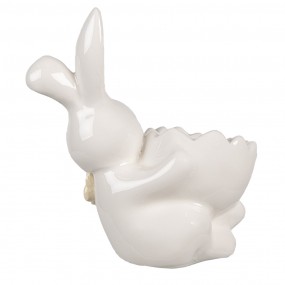26CE1700 Egg Cup Rabbit 11 cm White Ceramic Egg Holder
