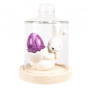 26CE1700 Egg Cup Rabbit 11 cm White Ceramic Egg Holder