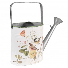 26Y5489 Decorative Watering Can 34x12x32 cm White Metal Birds