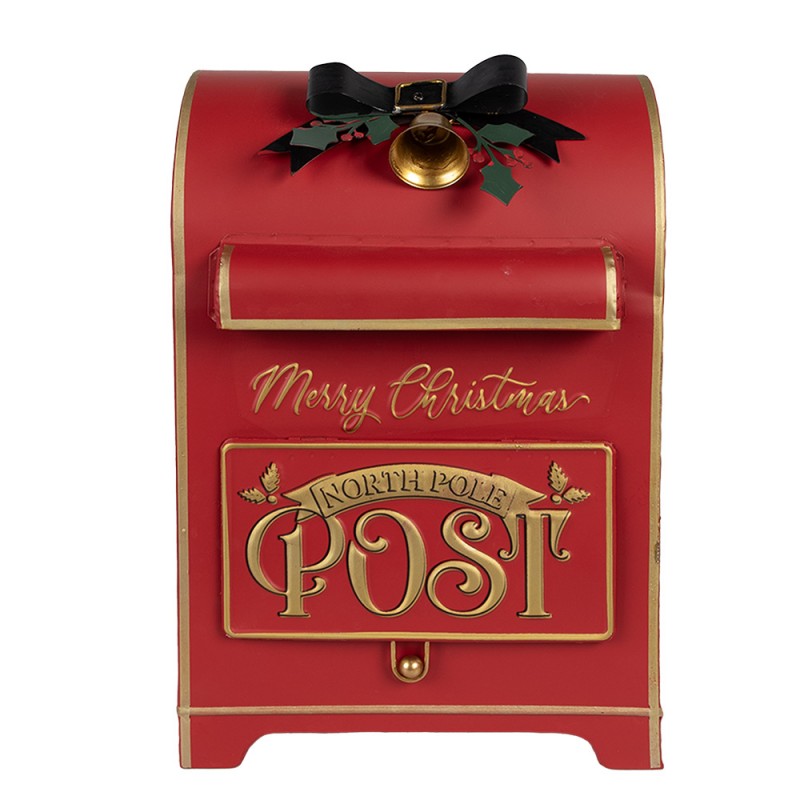 6Y5518 Mailbox 24x18x36 cm Red Metal Christmas Decoration
