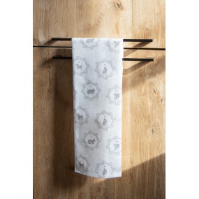 2KT042.054 Tea Towel  47x70 cm White Cotton Cats Kitchen Towel