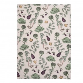 2KT042.055 Tea Towel  47x70 cm Beige Cotton Vegetables Kitchen Towel
