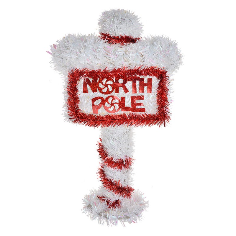 65491 Christmas Decoration Sign 20x5x36 cm Red White Plastic