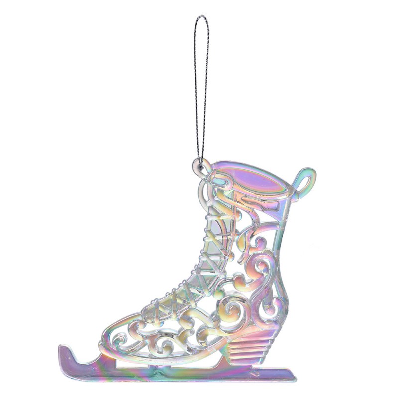 65606 Christmas Ornament Ice Skates 12 cm Silver colored Plastic
