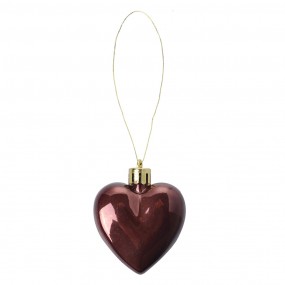 265615 Christmas Bauble Set of 8 Heart 5 cm Multicoloured Plastic Heart-Shaped