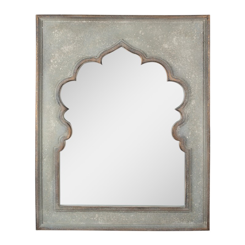 52S306 Mirror 80x4x100 cm Green Wood Glass Rectangle Wall Mirror