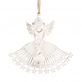 26Y5555 Ornement de Noël Ange 12 cm Blanc Fer Décoration pendentif