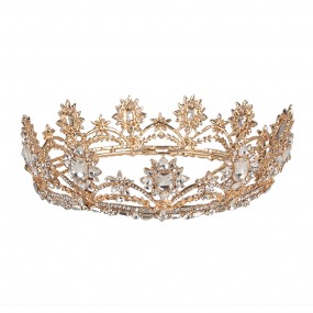 2JZCR0005 Headband for Women Crown Ø 15x6 cm Gold colored Metal Round