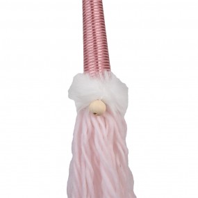 265612 Decorative Pendant Gnome 48 cm Pink Synthetic
