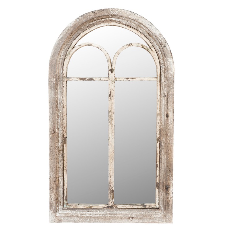 52S096 Miroir 55x95 cm Gris Bois Rectangle Grand miroir