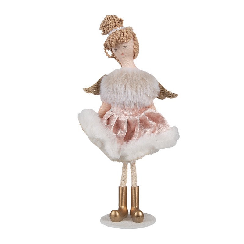 65377 Decorative Figurine Angel 18 cm Pink Cotton Polyester