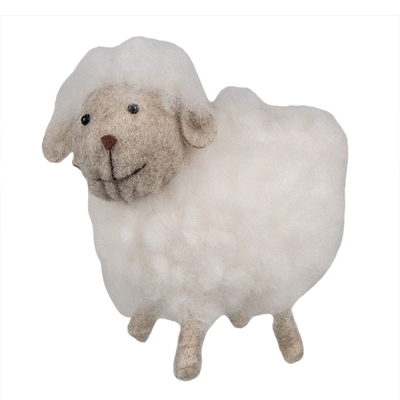 65379 Figurine décorative Mouton 14 cm Blanc Synthétique