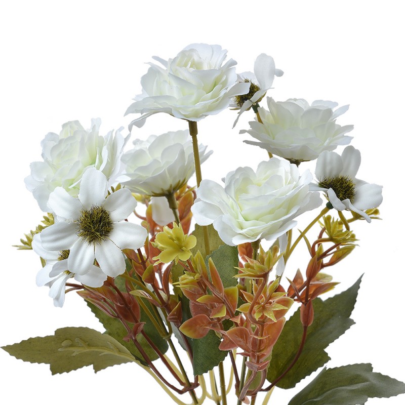 6PL0268 Fleur artificielle 29 cm Blanc Plastique