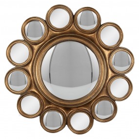 262S285 Bubble mirror Ø 45 cm Gold colored Plastic Glass Round Wall Mirror