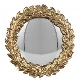 262S289 Specchio a bolle 19 cm Color oro Plastica Vetro Rotondo Specchio da parete