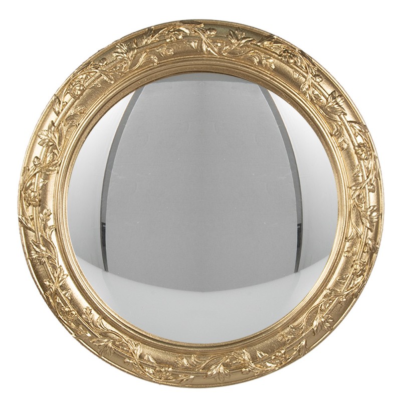 62S291 Bubble mirror Ø 26cm Gold colored Plastic Glass Rectangle Wall Mirror