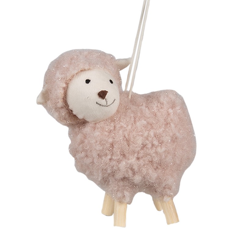 65369 Easter Pendant Sheep 8 cm Pink Synthetic Decorative Pendant