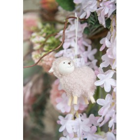 265369 Easter Pendant Sheep 8 cm Pink Synthetic Decorative Pendant