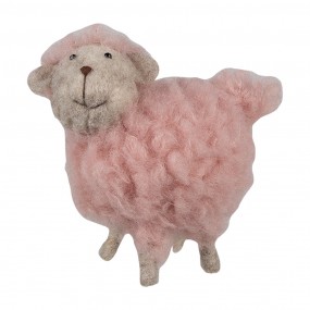 265378 Decorative Figurine Sheep 14 cm Pink Synthetic