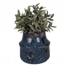 26CE1573M Pot de fleurs Ø 15x13 cm Bleu Céramique Pot de fleurs d'intérieur