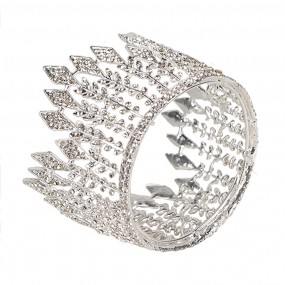 2JZCR0007 Headband for Women Crown Ø 7x6 cm Silver colored Metal Round