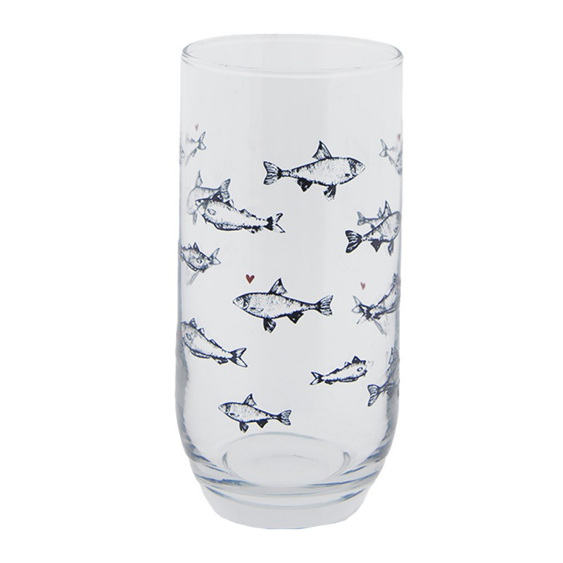 SSFGL0001 Wasserglas Ø 7x14 cm / 380 ml Transparant Glas Fische Longdrinkglas