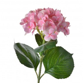 25PL0068 Fleur artificielle Hortensia 65 cm Rose Plastique