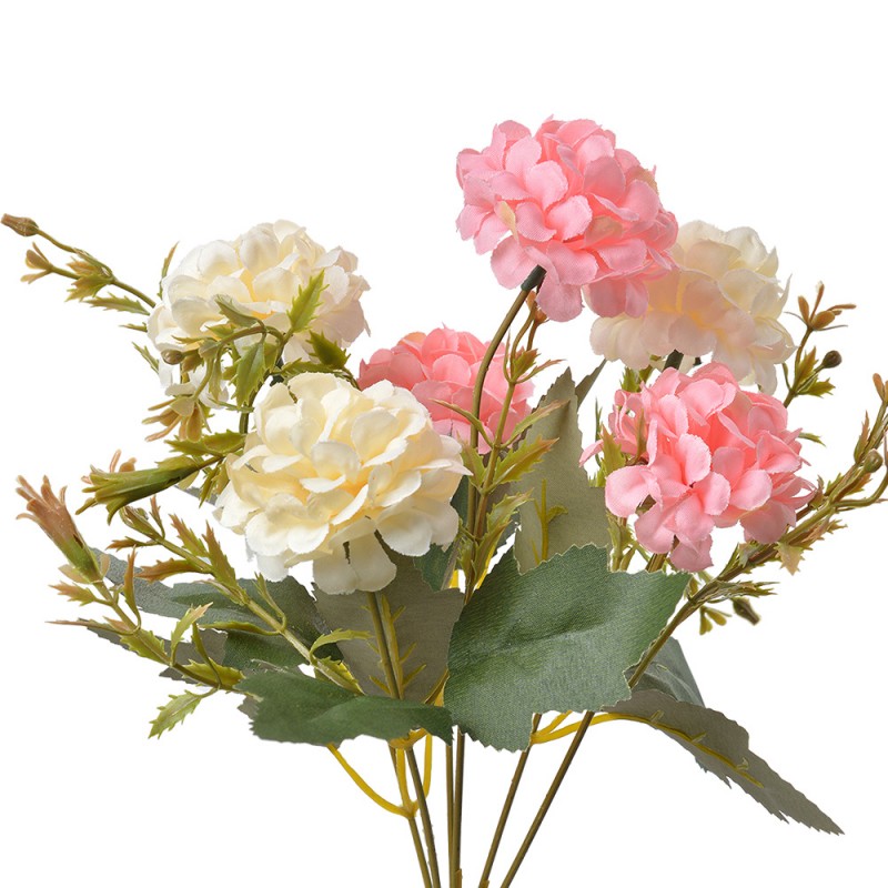 6PL0266 Fleur artificielle 28 cm Rose Beige Plastique