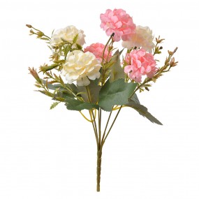 26PL0266 Fleur artificielle 28 cm Rose Beige Plastique