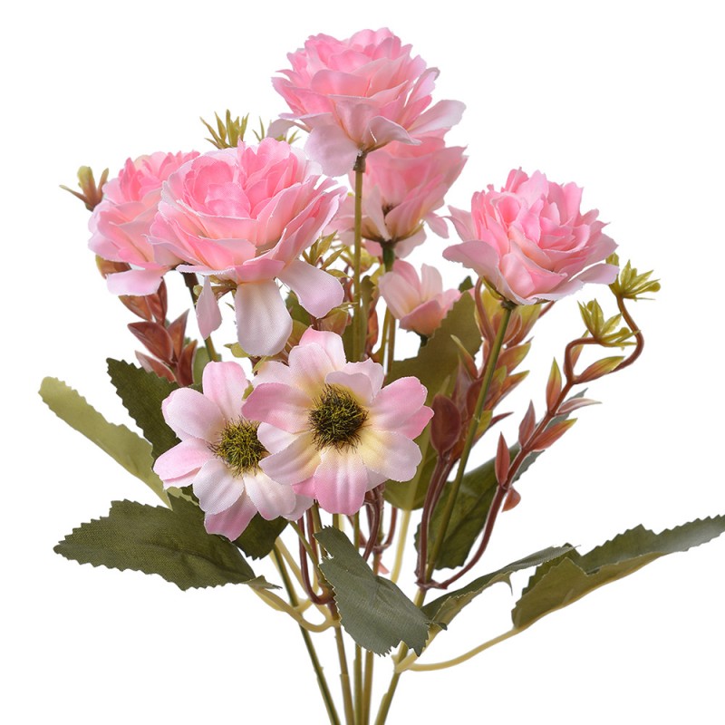 6PL0267 Fleur artificielle 29 cm Rose Plastique