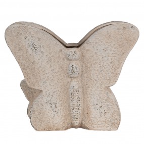 26TE0514 Planter Butterfly  24x10x19 cm Beige Stone