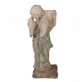 25MG0041 Statuetta decorativa Angelo 58 cm Verde Beige Materiale ceramico