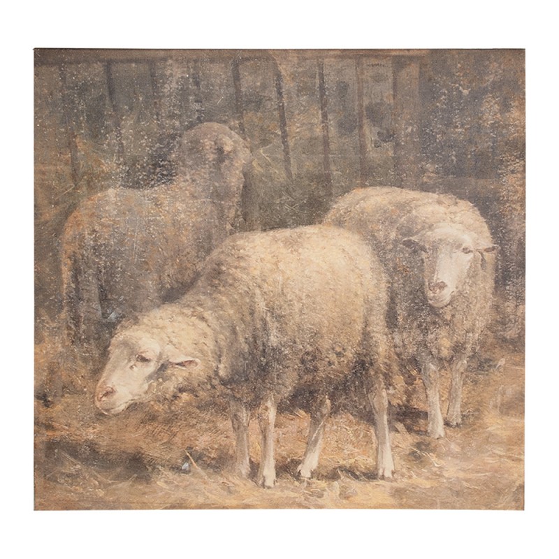 65308 Painting 50x3x50 cm Brown Canvas Sheep