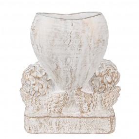 26TE0508 Planter Heart 23x13x25 cm White Stone