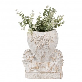 26TE0508 Planter Heart 23x13x25 cm White Stone