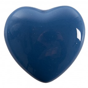 265294 Poignée de porte set de 4 Coeur Ø 4 cm Bleu Céramique Bouton de meuble