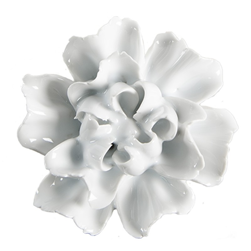 65305 Door Knob Flower Ø 6cm White Ceramic