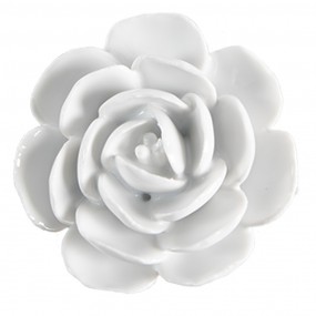 265306 Door Knob Flower Ø 6x3 cm White Ceramic Furniture Knob