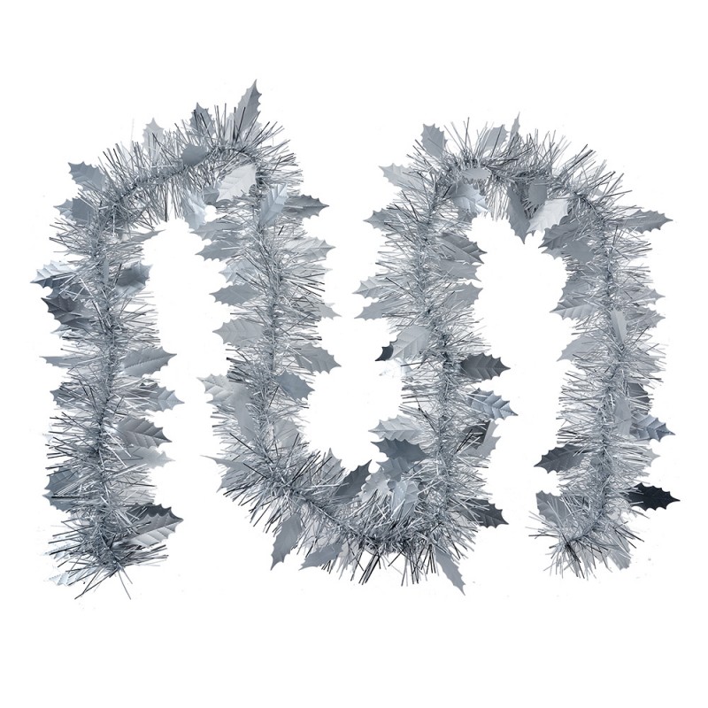 65545ZI Christmas garland 200 cm Silver colored Plastic